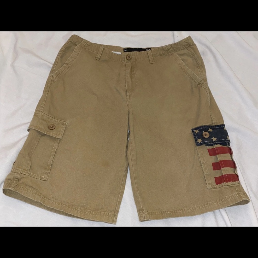 Rok Mens Cargo Shorts With Flag Print Pocket Size 36
